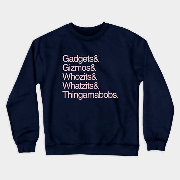 Gadgets and Gizmos Millennial Pink Crewneck Sweatshirt by FandomTrading